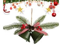 Cascabeles para árbol de Navidad, adorno navideño de hierro de 62 g con lazo, decoración clásica de campana de metal para guirnalda, comedor, decoración de hotel, accesorios colgantes de árbol festivo