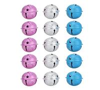 Cascabeles para Manualidades 15 Piezas, Metal Resistente, 1.6 Pulgadas, Colores Rosa Azul Blanco - Colores Brillantes, Uso Amplio para Decoración y Accesorios DIY