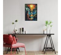 Cascada al Atardecer Puzzle 300 Piezas Obra De Arte Premium Animales y Plantas Rompecabezas Familiar para Adultos Aliviar Estrés Decoración Hogar Moderno 300 PCS
