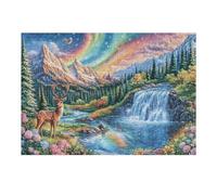 Cascada arcoíris Bosque Naturaleza Salvaje Rural Campo Bonita Puzzle 300 Piezas para Adultos Divertido Creativo Y Relajante Actividades Diarias Y Pasatiempos 300 PCS（40x28cm）
