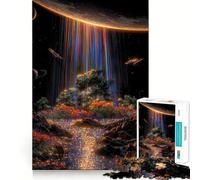 Cascada Arcoíris en el Espacio Rompecabezas Difícil para Adultos 1000 Piezas Rompecabezas Mental Relajante Arte de Ensamblaje (38x26cm)