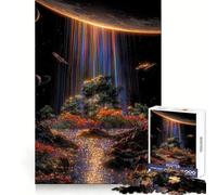 Cascada Arcoíris en el Espacio Rompecabezas Difícil para Adultos 1000 Piezas Rompecabezas Mental Relajante Arte de Ensamblaje (38x26cm)