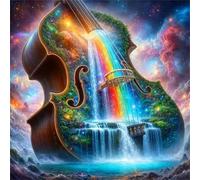 Cascada Arcoíris Violín Puzzle 500 Piezas,Rompecabezas DIY Adultos,Puzle Clásico para Adultos Entretenimiento Creativo, Juegos Desafiantes