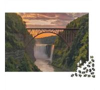 Cascada bajo el Puente El Paisaje Rompecabezas Puzzle 1000 Piezas, Juego Familiar, Decoración del Hogar, para Adultos 52x38cm/1000pcs