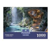 Cascada Cavernas Místicas Puzzle de 1000 Piezas Puzzle para Adultos Papel Escenario Natural Relajante Interacción Familiar Regalo Decorativo 52x38cm/1000pcs 52x38cm/1000pcs