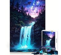 Cascada Celestial bajo Cielos Estrellados,Rompecabezas de 1000 Piezas para Adultos,Entrenamiento de Memoria,Escape Relajante,Corte Impecable,Sorpresa Navideña (38x52cm)