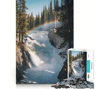 Cascada con arcoíris en un Entorno Forestal Rompecabezas para Adultos de 1000 Piezas Desarrolla la Memoria Divertido Corte de Alta precisión Fácil de Aprender Disfrute en Familia (50x75cm)