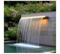 Cascada con vertedero para estanques Fuente de agua de acero inoxidable para piscinas, estanques de jardín, patios y decoración de spas(40CM)