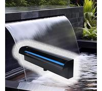 Cascada de Acero Inoxidable 304 - Fuente para Piscina Interior/Exterior de 58 Pulgadas, Kit de Fuente Decorativa Personalizable para cascadas de caída Libre, cascadas de Calidad Profesional.