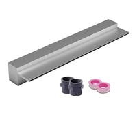 Cascada de Acero Inoxidable para jardín, Patio y terraza - Kit de Fuente de Piscina Alargada y Delgada con Accesorios, Salida empotrada en la Pared (100-200 cm, Color Plata)