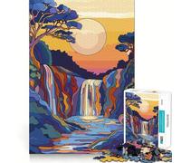 Cascada de Colores al Atardecer Rompecabezas para Adultos de 1000 Piezas Desarrolla la Memoria Divertido Corte de Alta precisión Fácil de Aprender Disfrute en Familia (50x75cm)