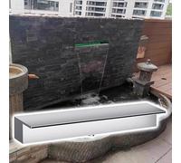 Cascada de Estanque Personalizable de Acero Inoxidable de 56 cm (22 Pulgadas) - Fuente de Piscina Duradera para Interiores y Exteriores, fácil instalación, Elegante Acabado Plateado para imp