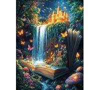 Cascada de Hongos Rompecabezas 1000 Piezas Cartón Resistente para Mayores Cuentos de Hadas de Animales Salvajes fantásticos Reunión Familiar Juegos Desarrollo Lógica Detalle San Valentín Calidad 1000