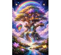Cascada de la casa del árbol de fantasía Puzle de 2000 Piezas 100x70 cm - Rompecabezas DIY Pintura, Entretenimiento Creativo Adultos Mayores de 14 años Decoración del Hogar