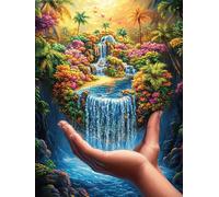 Cascada de la Mano de Dios Rompecabezas 1000 Piezas Cartón Grueso Para Coleccionistas Cuentos de hadas de animales y plantas Noches De Cita Mejora Concentración Ocio En Casa Regalo Reyes Magos 1000 PC