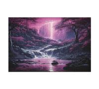 Cascada de la Selva Puzzle de Madera 1000 Piezas para Adultos Y Niños Puzzles Imposible, Juego De Paciencia Colorido, Desde 12 Años (75×50cm)