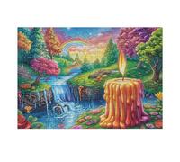 Cascada del Bosque al Atardecer Rompecabezas 300 Piezas Cartón para Toda La Familia Juego Compartir Estimulación Cognitiva Regalo Fin De Año Mejor Valorado 300 PCS