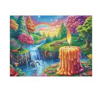 Cascada del Bosque al Atardecer Rompecabezas 500 Piezas Cartón para Adultos Y Adolescentes para Coleccionistas Decoración Única Hogar Antiestrés Regalo Reyes Magos 500 PCS