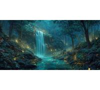 Cascada Diamond Painting Adultos, 5D Pintura Diamante Bosque Río Cuadro Diamantes Kit Completo 80x200cm, DIY Manualidades Adultos Full Drill Pintar con Diamantes para Decoración de Hogar (RD289)