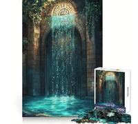 Cascada en Arco de Piedra para Adultos, Rompecabezas de 1000 Piezas, Think Training Serene Escape, Bordes definidos, Regalo Creativo (38x26cm)