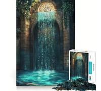 Cascada en Arco de Piedra Rompecabezas para Adolescentes 1000 Piezas Mejora la Capacidad Mental Juego tamaño Uniforme Piezas precisas diversión Familiar Actividad Nocturna (50x75cm)