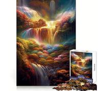 Cascada en el Bosque Naturaleza Rompecabezas de 1000 Piezas para Adultos Recuerdo Poder Luz Disfrute Bordes precisos Regalo significativo (50x75cm)