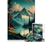 Cascada en el Bosque Naturaleza Rompecabezas de 1000 Piezas para Adultos Recuerdo Poder Luz Disfrute Bordes precisos Regalo significativo (50x75cm)