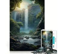 Cascada en el Bosque Naturaleza Rompecabezas para Adultos 1000 Piezas Desarrollo de Habilidades Diversión Corte de Alta precisión Fácil de Aprender Disfrute en Familia (50x75cm)
