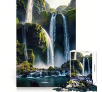 Cascada en el Bosque Naturaleza Rompecabezas para Adultos 1000 Piezas Pensamiento Claro Escapada Relajante Bordes precisos (38x26cm)