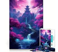 Cascada en el Bosque Rompecabezas de 1000 Piezas Juego para ejercitar la Mente Artesanía de Corte experta Un pasatiempo Fascinante para los Momentos de Ocio (38x26cm)