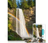 Cascada en el Bosque Rompecabezas de Naturaleza para Adolescentes 1000 Piezas Mejora la Capacidad Mental Juego tamaño Uniforme Piezas precisas diversión Familiar Actividad Nocturna (50x75cm)