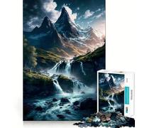 Cascada en el Bosque Rompecabezas para Adolescentes 1000 Piezas Mejora la Agilidad Mental Juego tamaño Uniforme Piezas precisas diversión Familiar Actividad Nocturna (38x26cm)