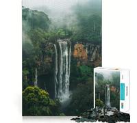 Cascada en un Bosque exuberante Rompecabezas de 1000 Piezas Juguete Que desafía la Mente Troquelado de Alta precisión Un Reto Divertido para Pasar el Tiempo (38x26cm)