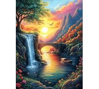 Cascada en un Valle de montaña al Atardecer Rompecabezas 300 Piezas Cartón para Principiantes Animales y Plantas Desconectar Rutina Ejercicio Mental Relajante Actividad Tiempo Libre Regalo Cumpleaños