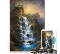 Cascada en un Valle de montaña Rompecabezas de 1000 Piezas Juguete Que desafía la Mente Troquelado de Alta precisión Un Reto Divertido para Pasar el Tiempo (50x75cm)