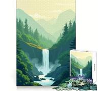 Cascada en Valle de montaña, Rompecabezas de 1000 Piezas para Adolescentes, Ejercicio Inteligente, Actividad de Ocio, Cierre sin Costuras, Regalo de cumpleaños (50x75cm)