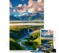 Cascada en Valle de montaña Rompecabezas para Adultos de 1000 Piezas Pensamiento Claro Escapada Relajante Bordes precisos (50x75cm)