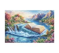 Cascada libro abierto bosque naturaleza salvaje rural Beautiful Puzzles 1000 Piezas Juguete Educativo 3D Interactivo Rompecabezas Familiar Para Toda La Familia Entretenimiento Creativo Decorativo 1000