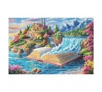 Cascada libro abierto bosque naturaleza salvaje rural Puzzles 1000 Piezas Juguete Educativo 3D Interactivo Happy Time Rompecabezas Familiar Para Toda La Familia Entretenimiento Creativo Decorativo 100