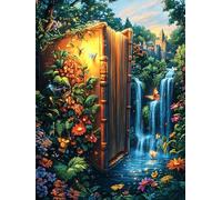 Cascada mágica Puzzles 500 Piezas Decorativo Hogar Animal fantástico de Animales Salvajes Obra De Arte Rompecabezas Familiar para Adultos Desafío Intelectual DIY Creativo 500 PCS