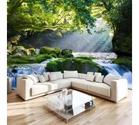 Cascada Papel Pintado 300 x 210 cm 3D Bosque Mural de pared Fotomurales Tejido No Tejido Fuera De La Ventana Papel Tapiz Grande Murales Fotográfico Moderno Decoración de Paredes W-507