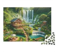 Cascada Paraíso Rompecabezas 1000 Piezas Cartón Premium para Adultos Reunión Amigos para Relajarse Mejor Regalo Oferta 52x38cm/1000pcs