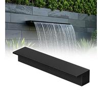 Cascada Piscina Kit De Caja De Cascada De Alta Resistencia Para Estanques De Carpas Koi; Vertedero Rectangular Empotrable En Pared Con Salida De Flujo De Agua Para Villas(Black,150cm/59.1inch)