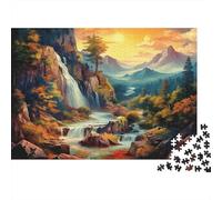 Cascada Puzzles 1000 Piezas De Cartón Grueso Puzle Clásico Anti Estrés Adultos para Actividad para Sobremesa como Regalo Original 52x38cm/1000pcs