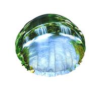 Cascada que fluye hacia abajo, multiescena y multiusos, gorro de ducha impermeable de doble capa y gorro de cocina, adecuado para adultos, niños y hombres y mujeres.