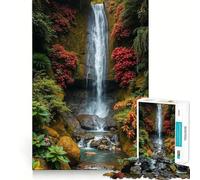 Cascada Serena en la exuberante Jungla Rompecabezas de 1000 Piezas para Adolescentes Juguete para desarrollar la Habilidad Mental Relájate Corte preciso (50x75cm)