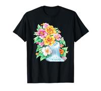 Cascada Y Hibiscus Bloom Tropical Garden Oasis Camiseta