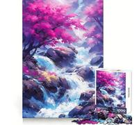 Cascada Zen para Adultos, Rompecabezas de 1000 Piezas, Recuerdos Agudos, Relajación, Recreación, Corte Uniforme, Regalo Festivo (38x52cm)