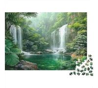 Cascade Dans la Jungle ScenePuzzles Pour Adultes 52x38cm/1000pcs,Jeux De Défi