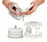 Cascade Goods - Mi primer rosario y caja de recuerdo a juego, impresionantes regalos de bautizo para niños o regalos de bautizo para niñas, regalos de bautizo para niñas y niños